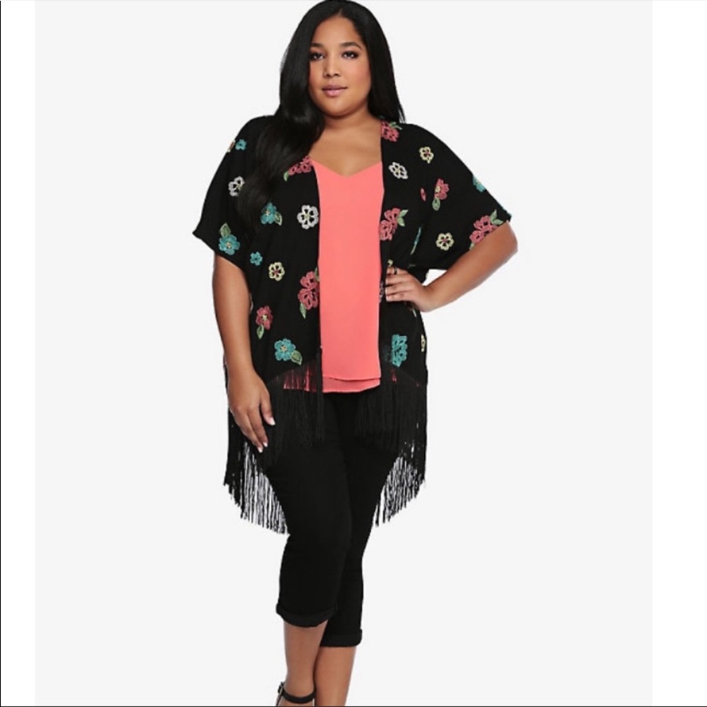 torrid floral kimono plus size 2/3